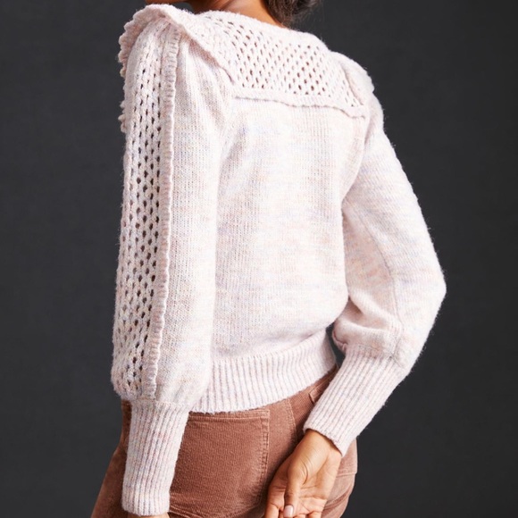 New LoveShackFancy x Free People Luellan XS Pink Purple Soft Knit Pullover - Picture 3 of 13